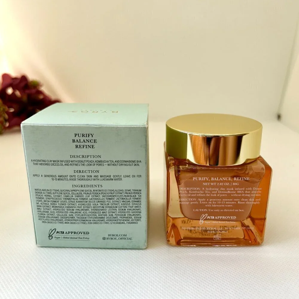 Byroe Peach Kombucha Tea Purifying Clay Mask Full Size